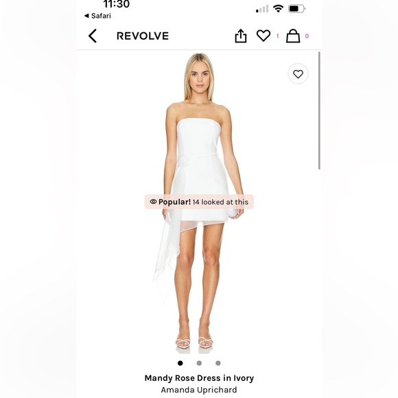 Amanda Uprichard Mandy Rose Dress in Ivory size Medium - Picture 3 of 8